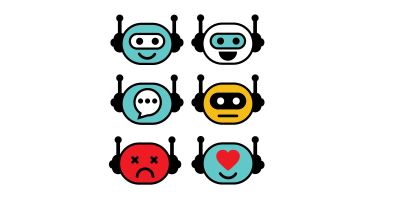 Robot Face Emoji Emotions Icons for Chatbot AI