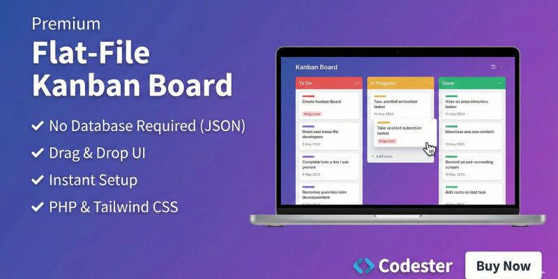 Kanban Board - No Database PHP Script
