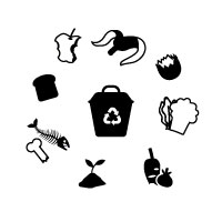 Compost Bin Icons Set - Organic Waste Vector Graph