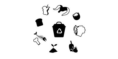 Compost Bin Icons Set - Organic Waste Vector Graph