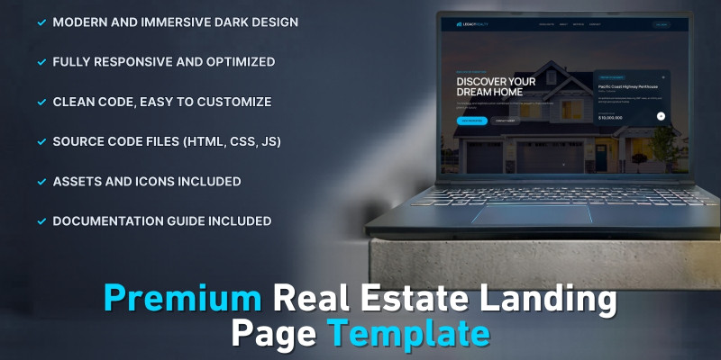 LuxeEstates - Premium Real Estate Landing Page