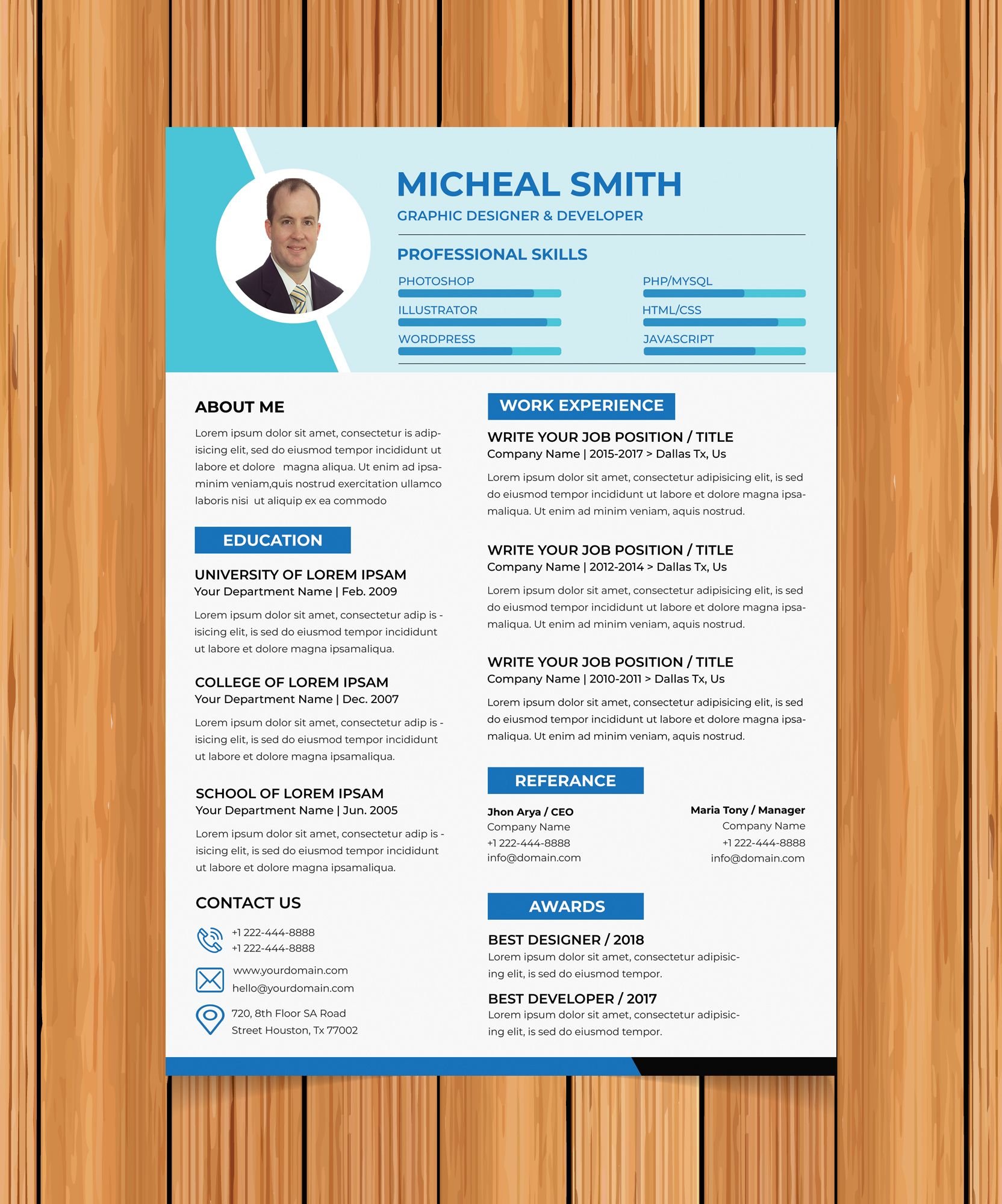 resume format pdf free download with photo