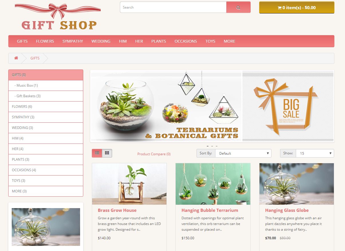 Gift Shop - Responsive OpenCart Theme 