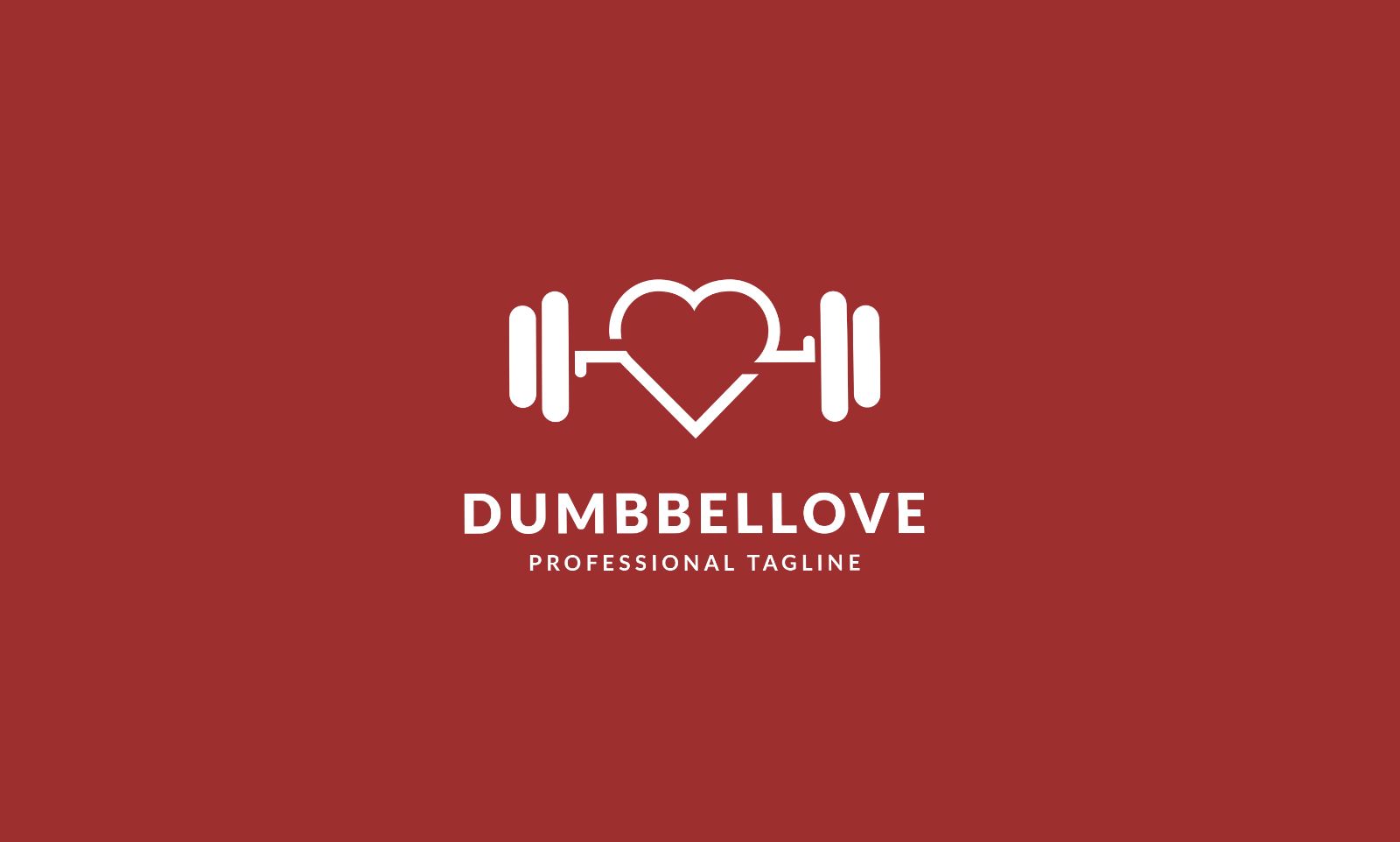 dumbell love logo template