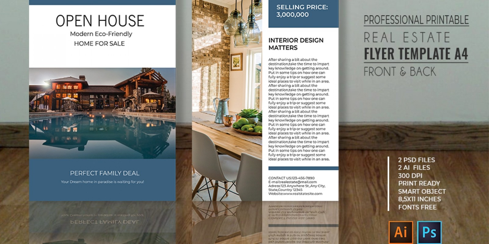 Professional Real Estate Flyer - Print Templates by Graphicques | Codester