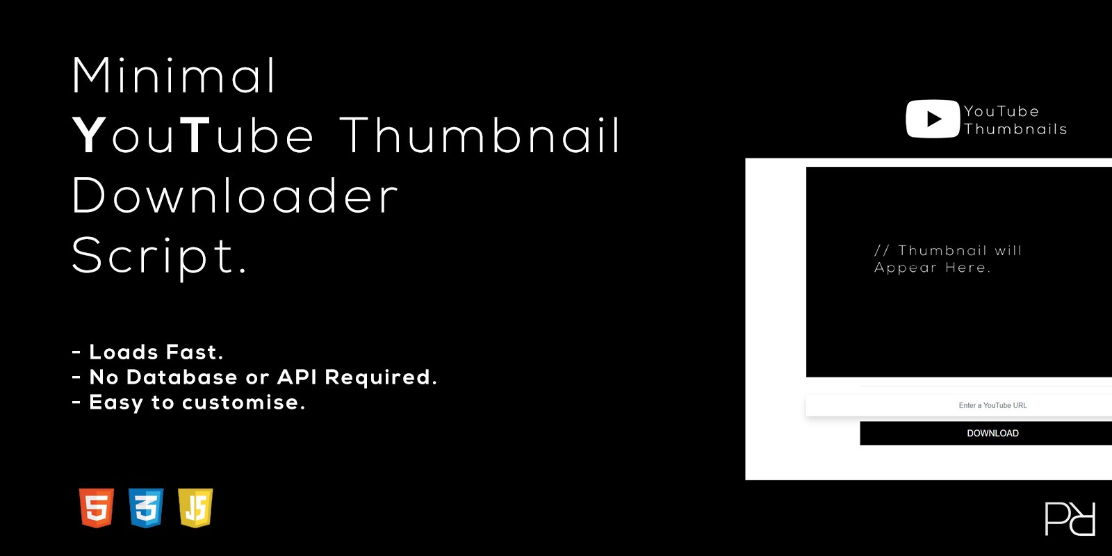 Minimal YouTube Thumbnail Downloader Script by Priyamraj