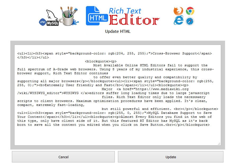 html rich text editor