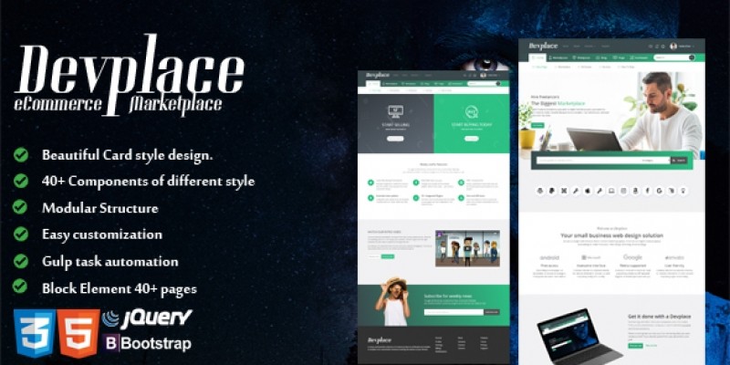 Devplace - eCommerce Marketplace HTML Template by HOTLancers