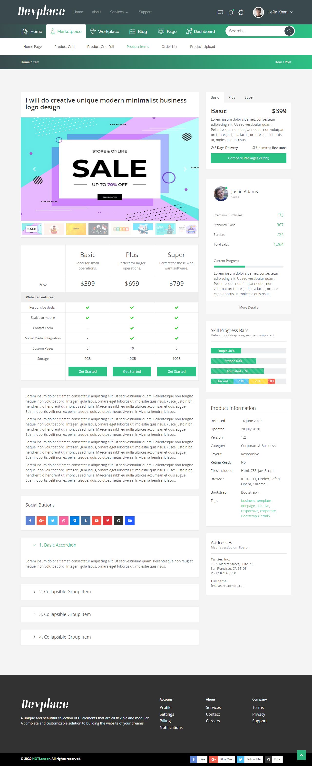 Devplace - eCommerce Marketplace HTML Template Screenshot 5