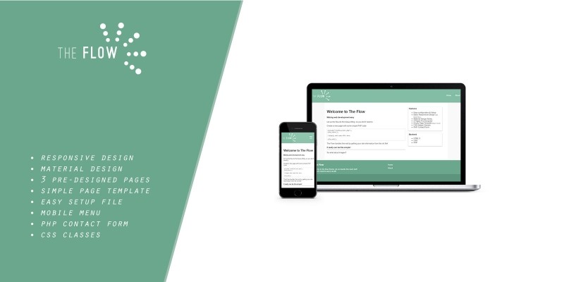 the flow web template html5 php css codester ionic material design template free