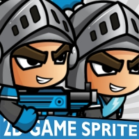 Blue Knight 2D Game Character Sprites