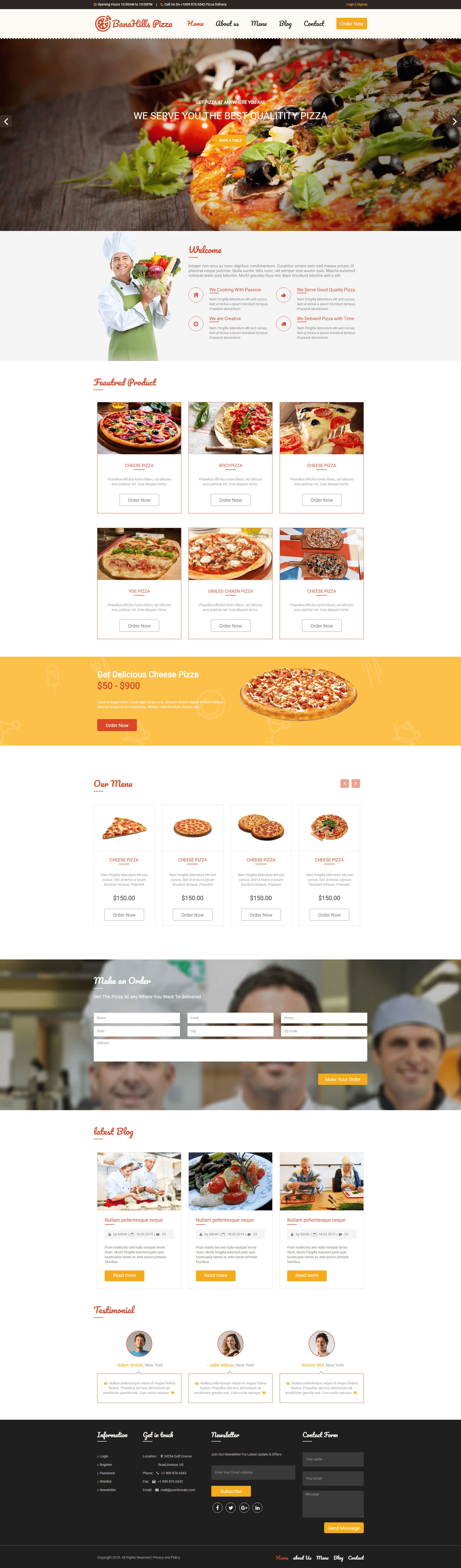 Pizza - Restaurant Table Booking HTML Template | Codester