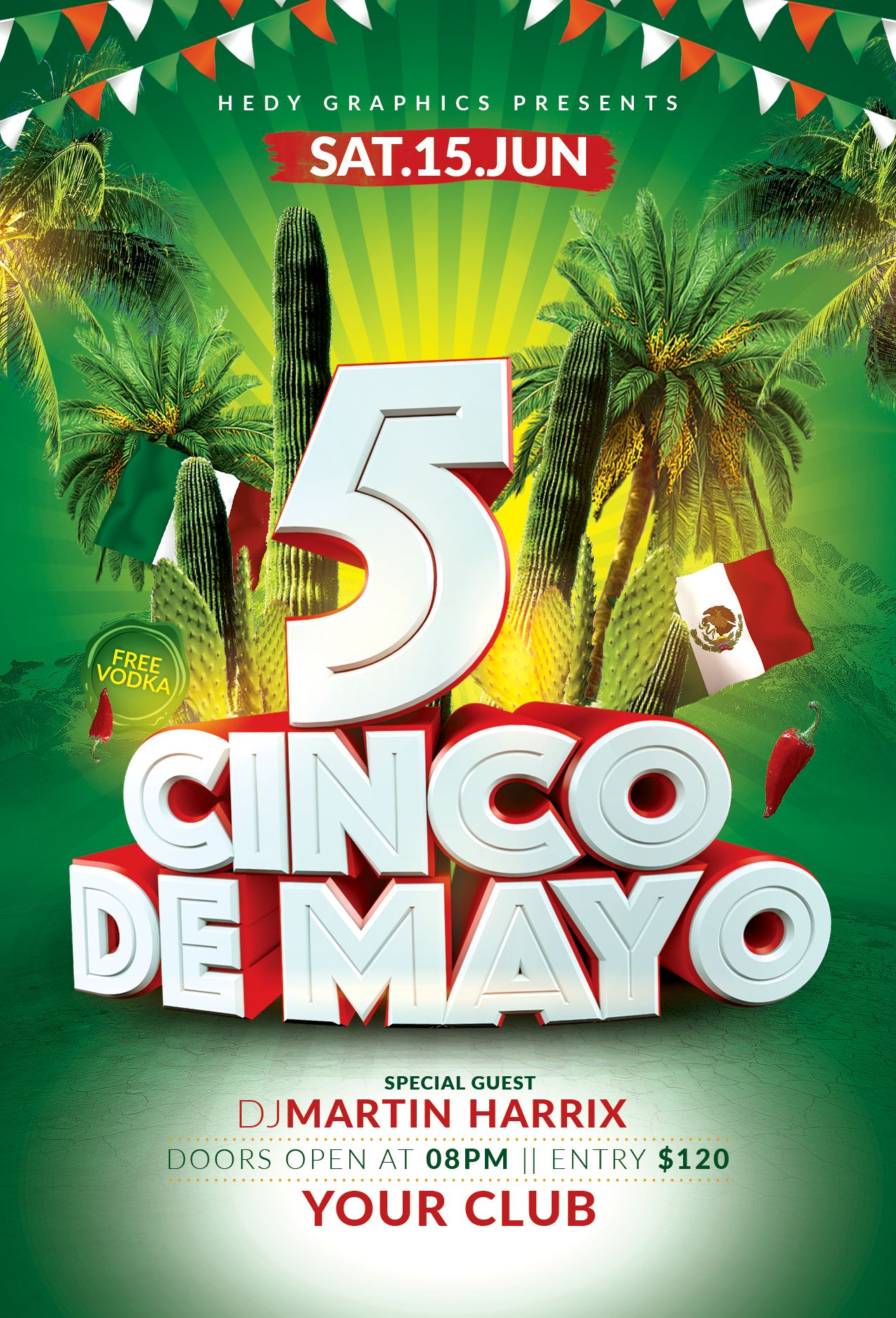 Cinco de Mayo Flyer Template by HedyGraphics Codester