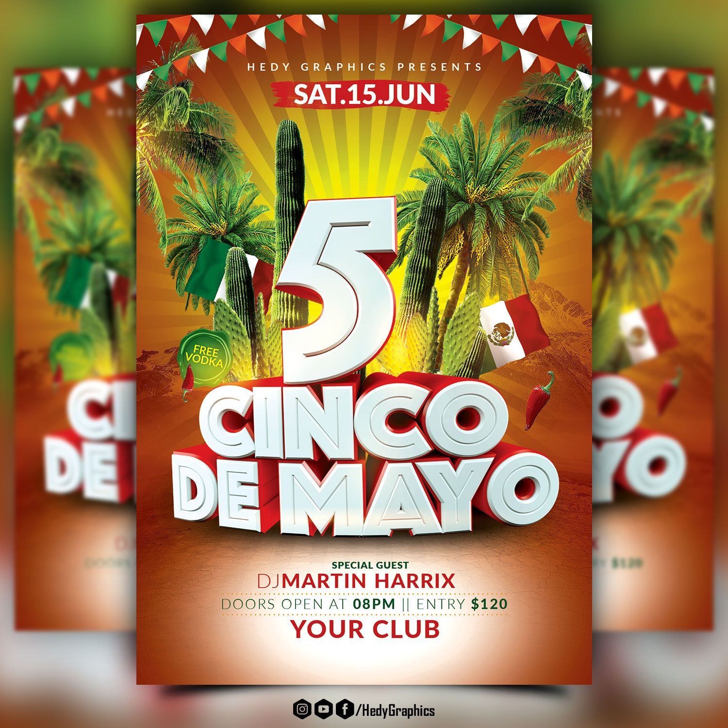 cinco de mayo flyer template codester