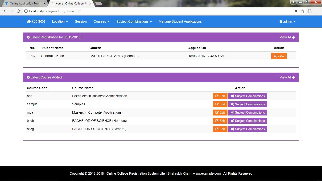 Online Student Admission System PHP by Shahrukh502 | Codester